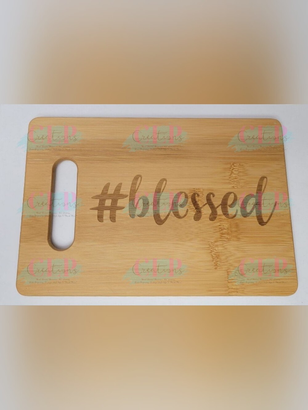 #Blessed Laser Engraved Bamboo Serving/Cutting/Decor Board